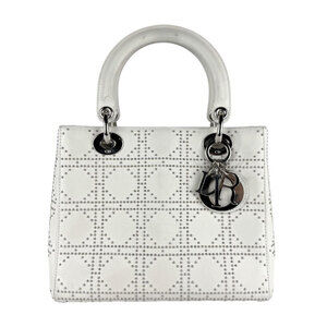 CHRISTIAN DIOR White Leather Shoulder Bag
